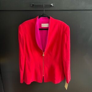 Dana Buchman Red Blazer with Pink Lining